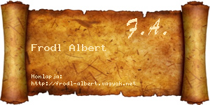 Frodl Albert névjegykártya